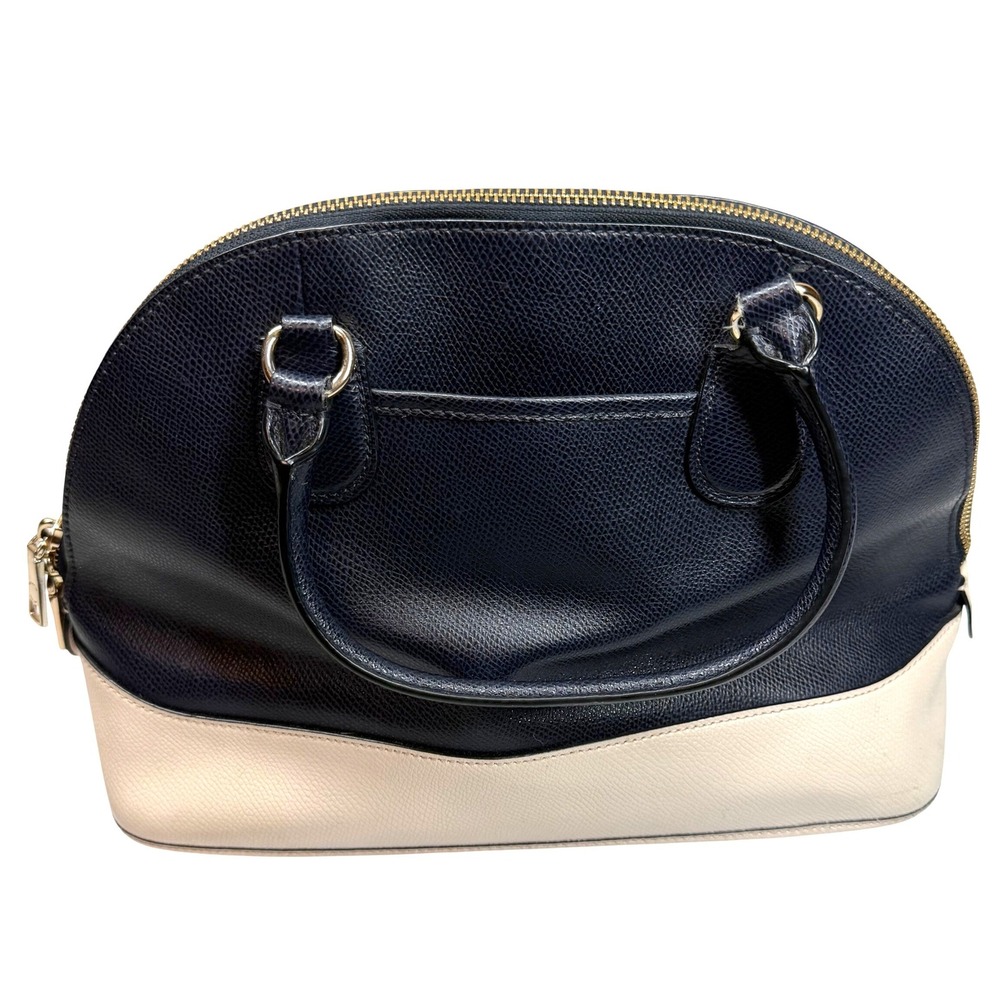 COACH Cora Crossgrain Domed Satchel F34491 Midnight/Chalk Hang Tag NO STRAP‎ Y2k - Picture 2 of 16